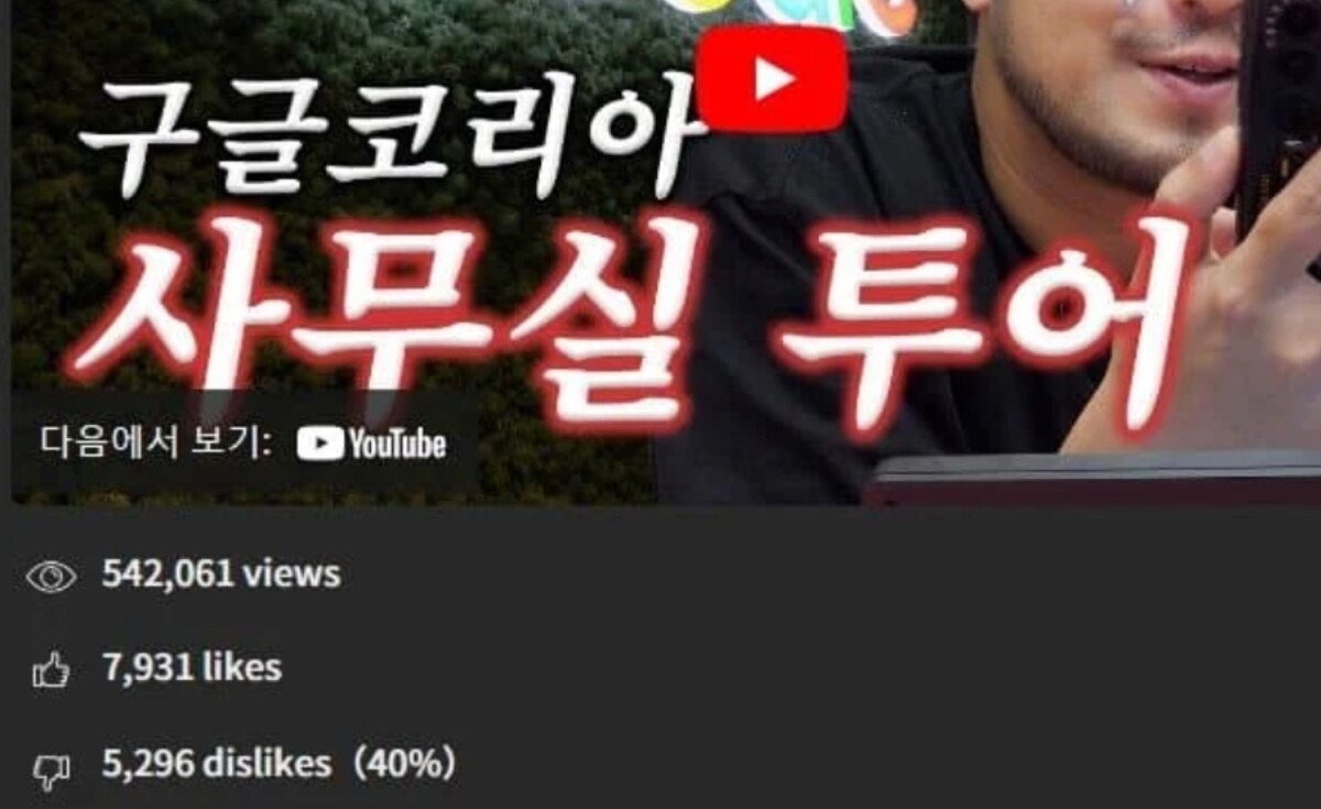 침착맨 유튜브 싫어요 비율