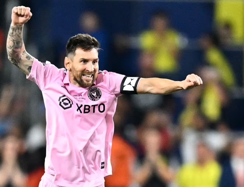 리그스 컵 승부차기 10-9 승리 기뻐하는 리오넬 메시