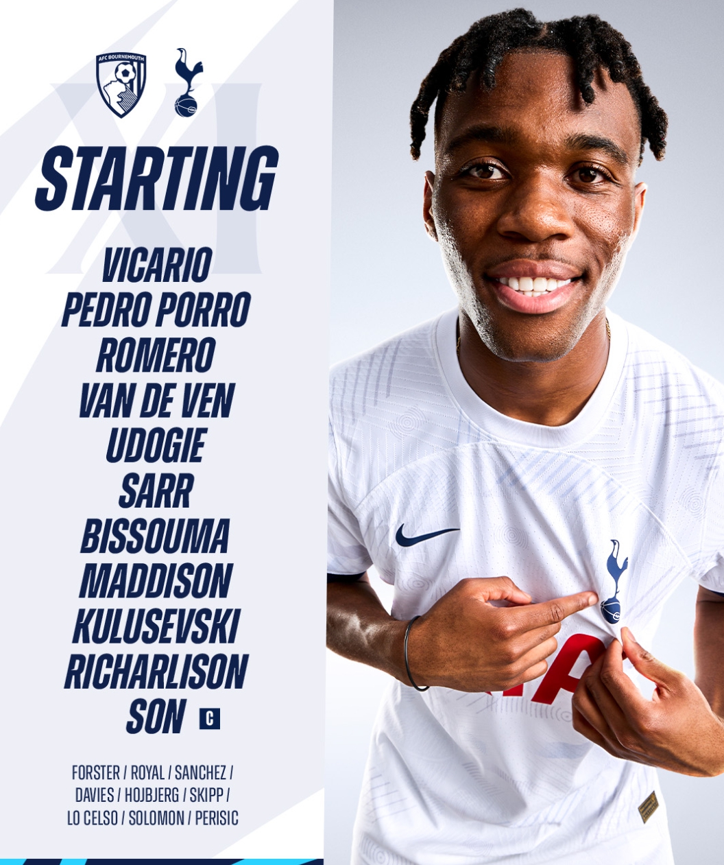 본머스 토트넘 경기 선발 라인업