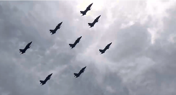 서울 상공 국군의날 블랙이글스 전투기 예행 연습