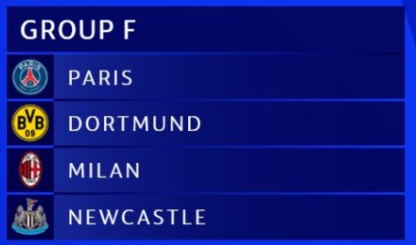 챔스 조추첨 결과 F조 역대급 죽음의조