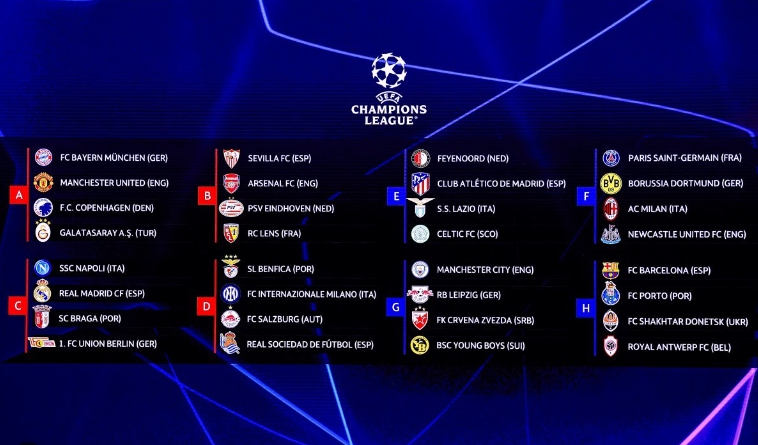 2023-24 챔피언스리그 조편성 즈베즈다 G조