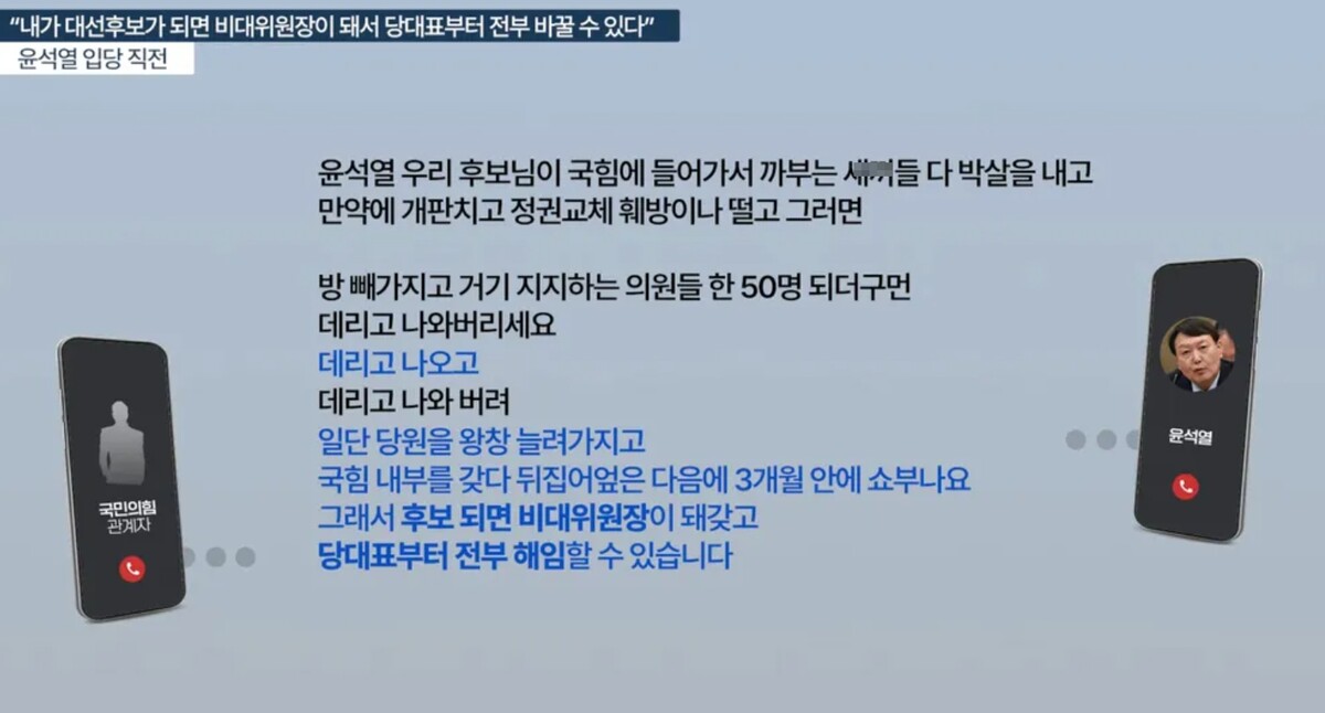 윤석열 국힘 관계자 녹취록 더탐사 폭로
