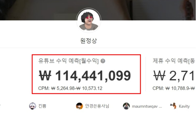 원정상 월 수익