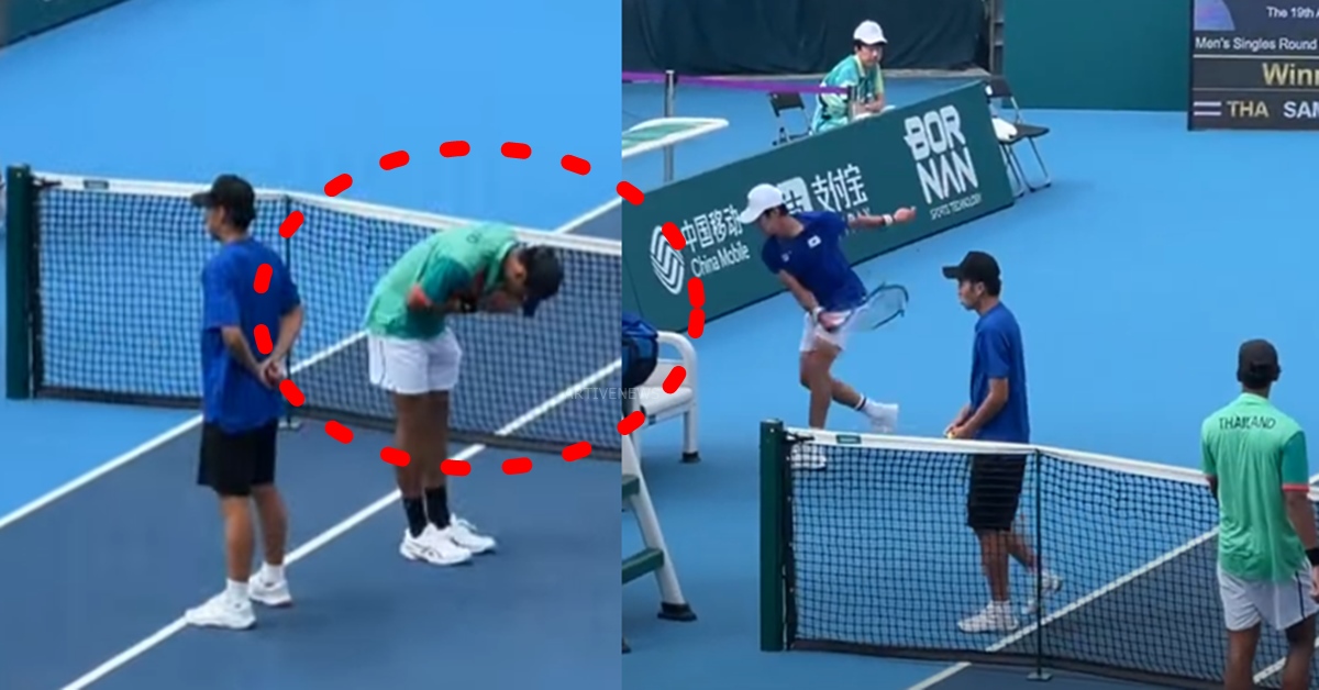 항저우 아시안게임 테니스 남자 단식 권순우 탈락 후 라켓 박살 악수 거부 비매너