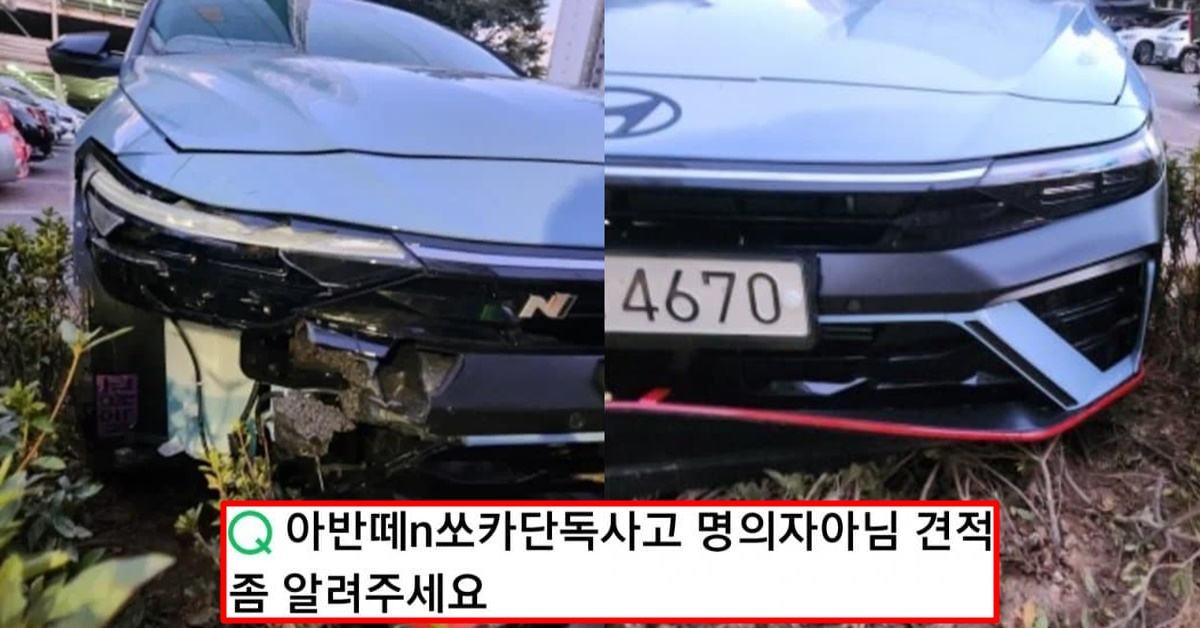 쏘카 아반떼N 전손 사고 연령 제한에 명의도용 사태