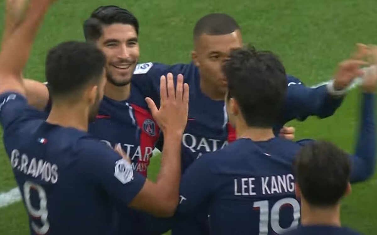 솔레르 골 이강인 기점 패스에 기뻐하는 음바페