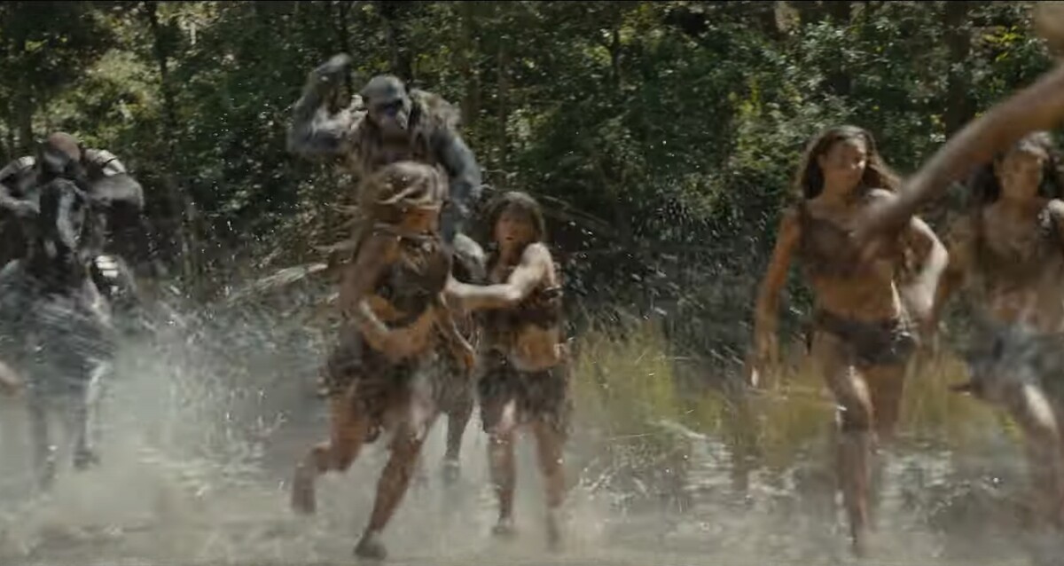 혹성탈출4 예고편 속 유인원의 인류 사냥 장면