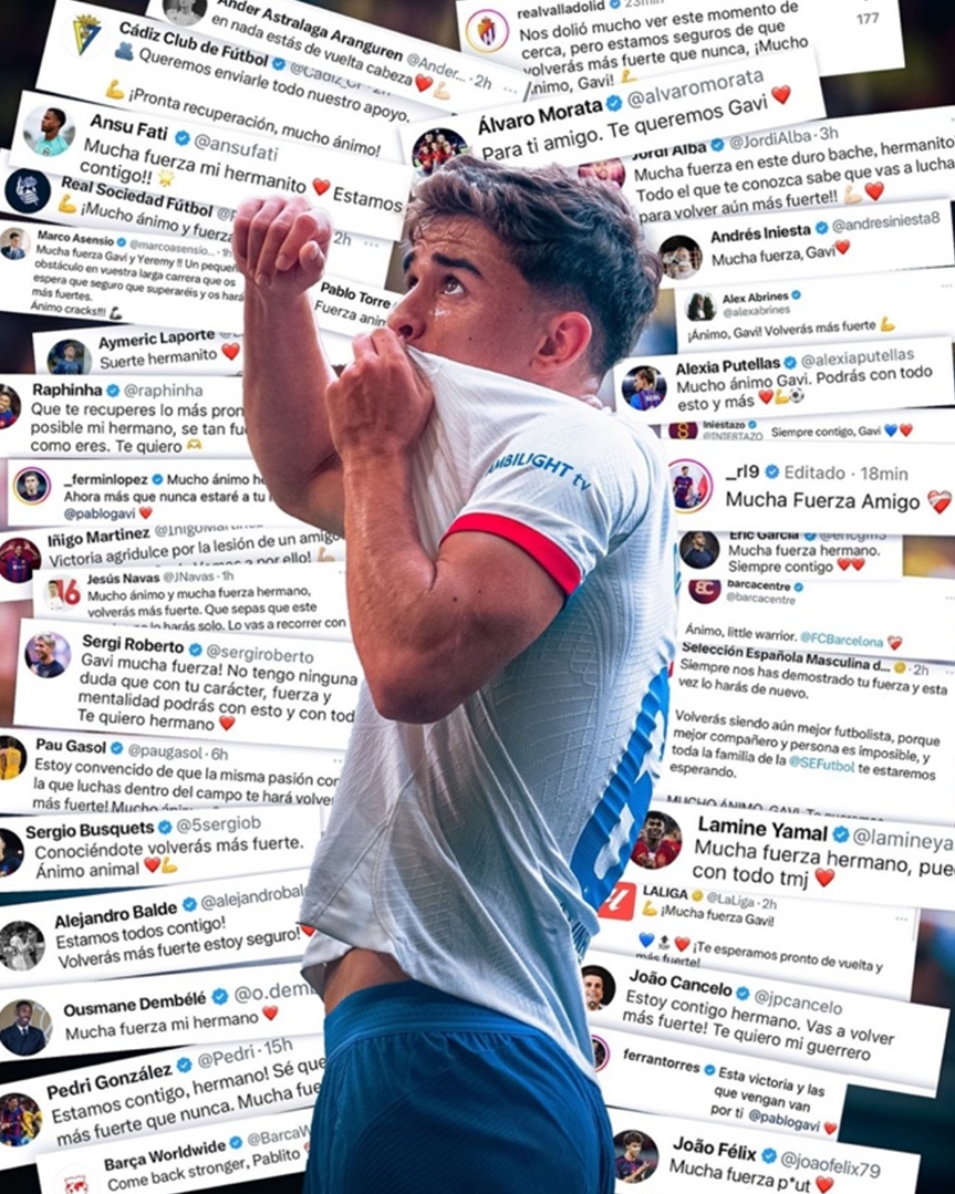 가비 부상 향한 축구계 응원