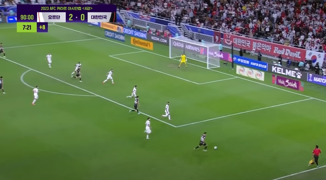 대한민국 요르단 카타르 아시안컵 준결승 2:0 패배