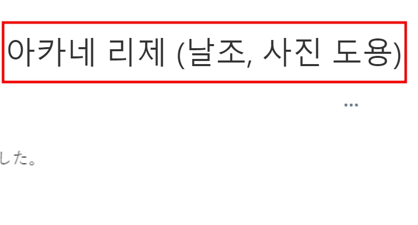 아카네 리제 빨간약 사진 허위