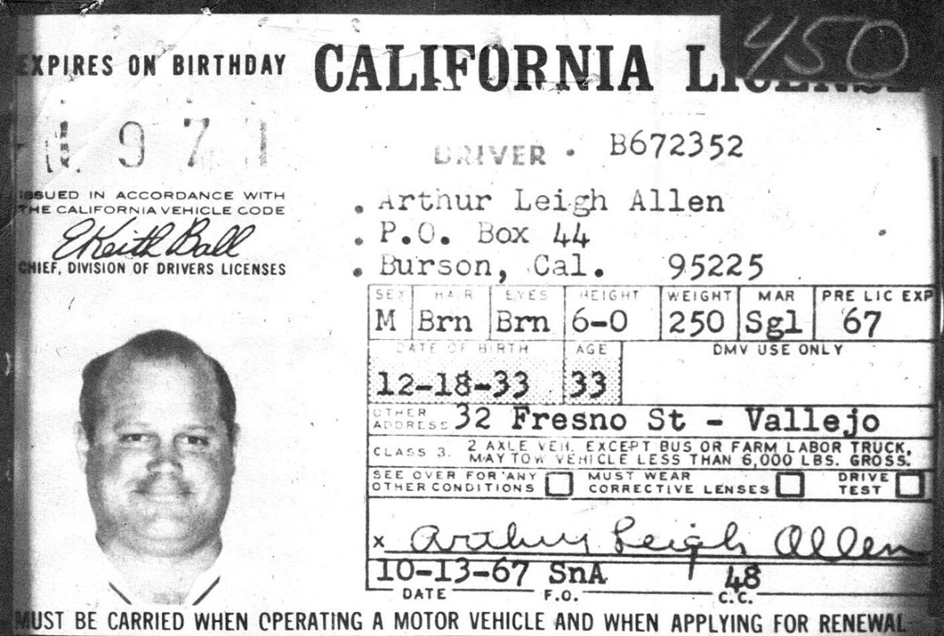 조디악 유력 용의자 아서 리 앨런