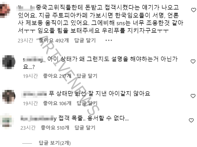 중국 판다 센터 해명 팬들 분노