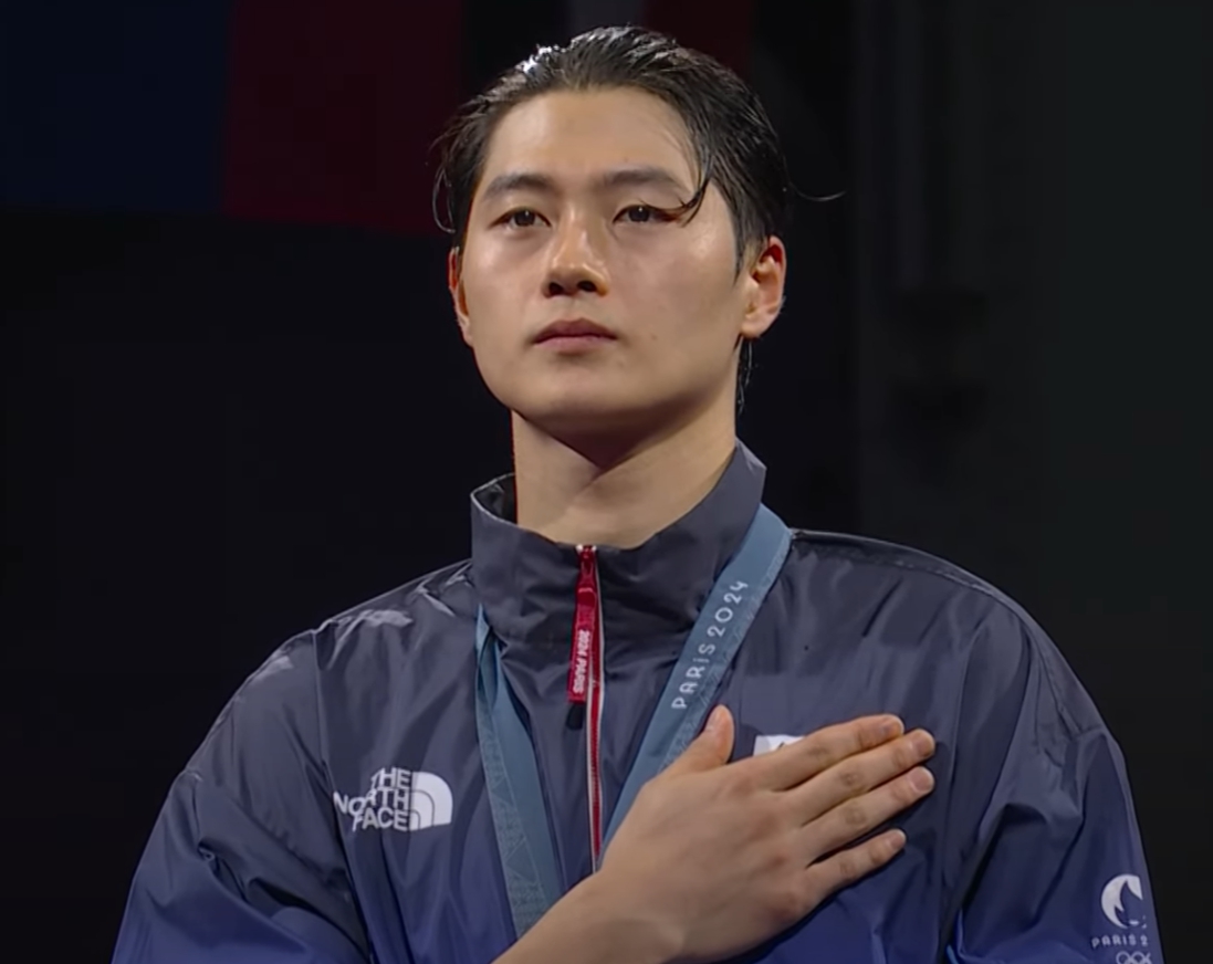 오상욱 금메달 시상식