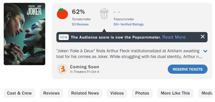 조커2 로튼토마토