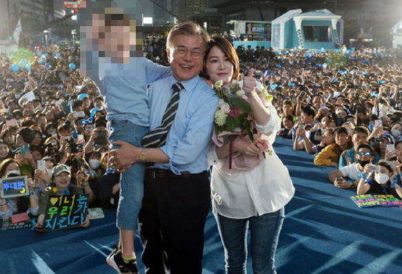 문재인 문다혜 2017년 대선 유세