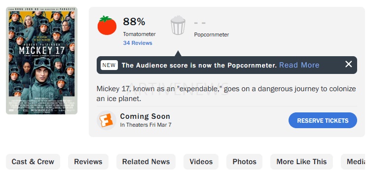 미키17 로튼토마토